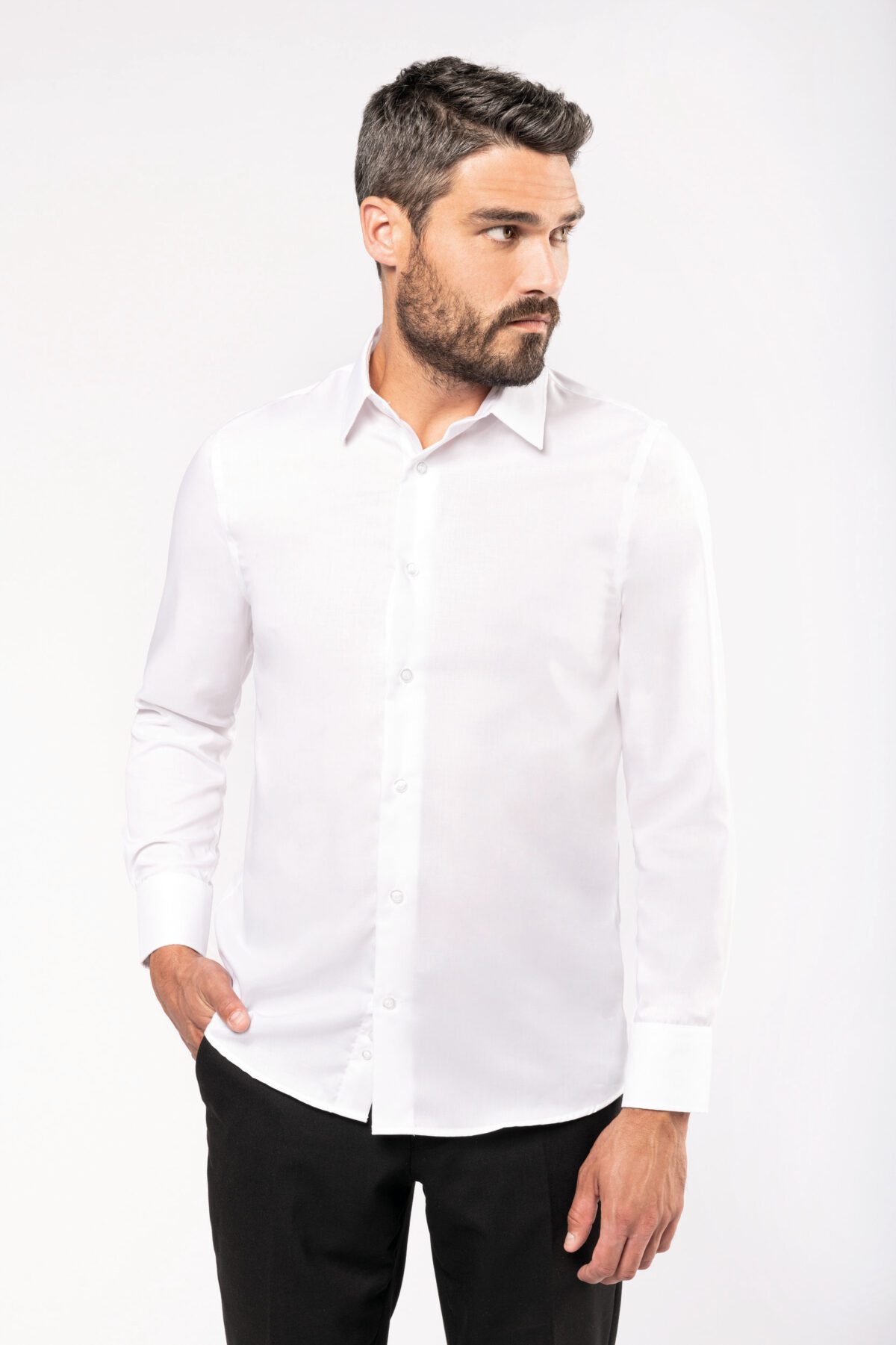 Chemise ajustée manches longues sans repassage - K522 – Image 1