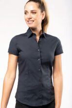 Chemise coton / élasthanne manches courtes femme -K532 – Image 3