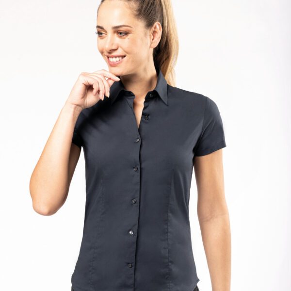 Chemise coton / élasthanne manches courtes femme -K532