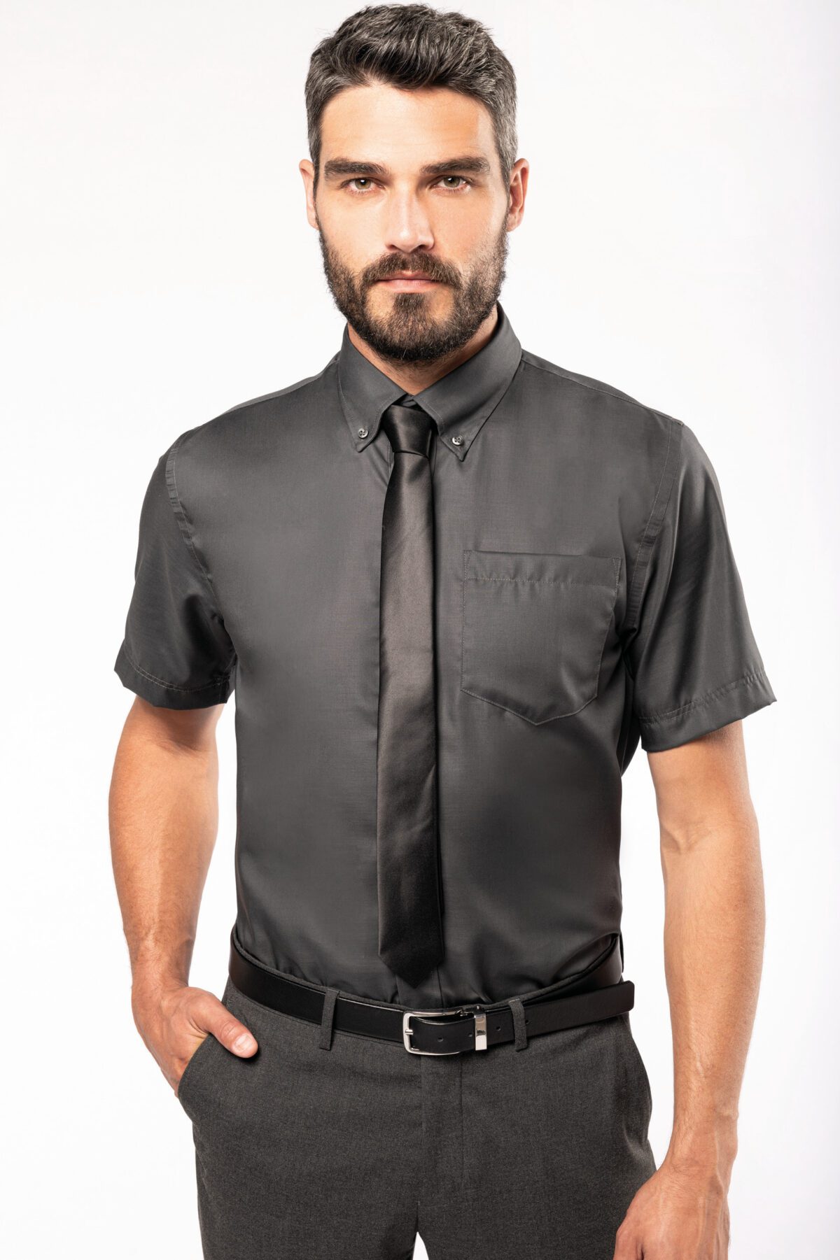 Chemise manches courtes sans repassage - K539 – Image 1