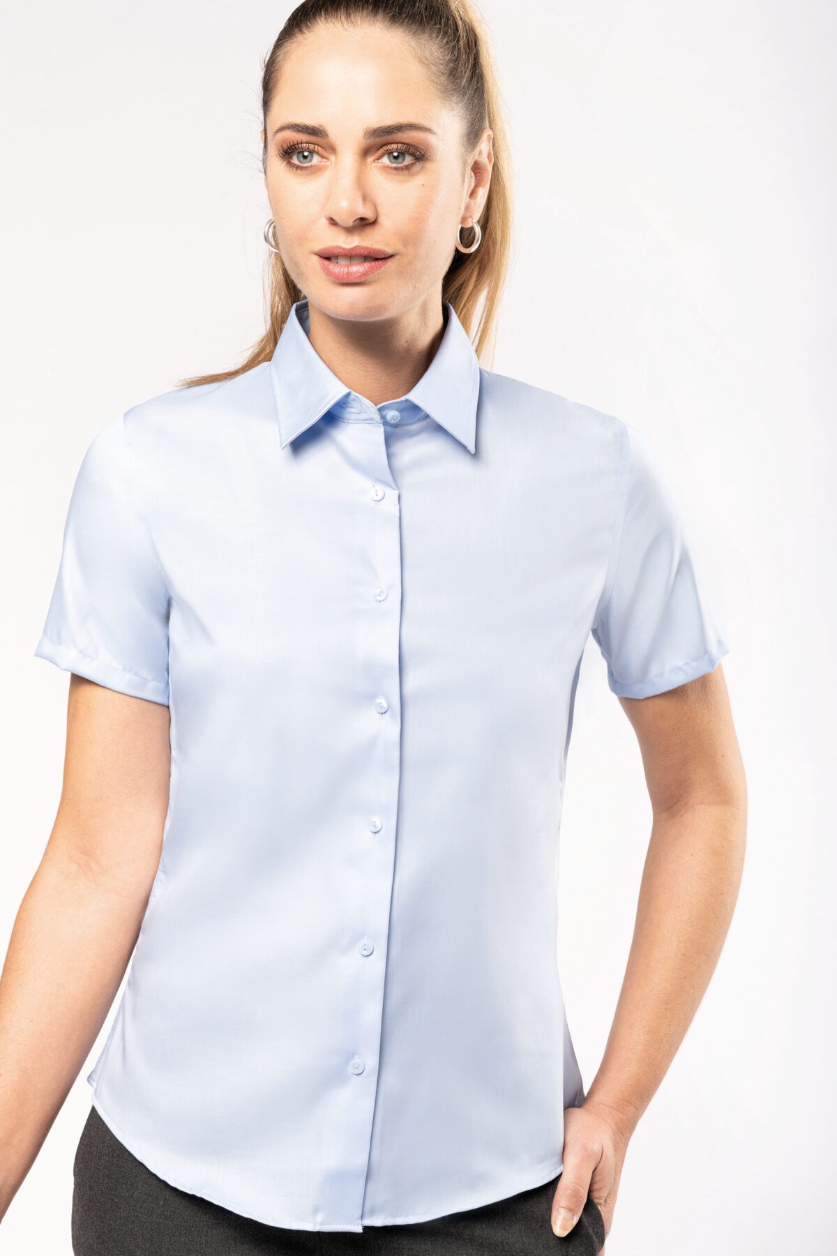 Chemise manches courtes sans repassage femme - K540 – Image 1