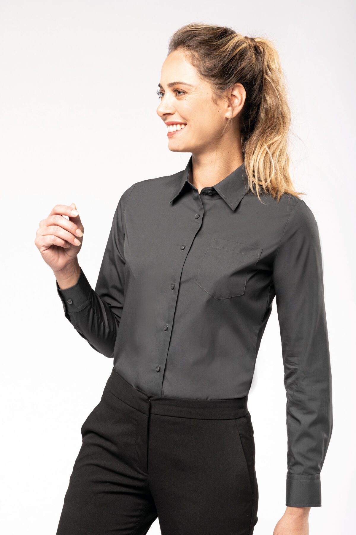 Chemise popeline manches longues femme - K542 – Image 3