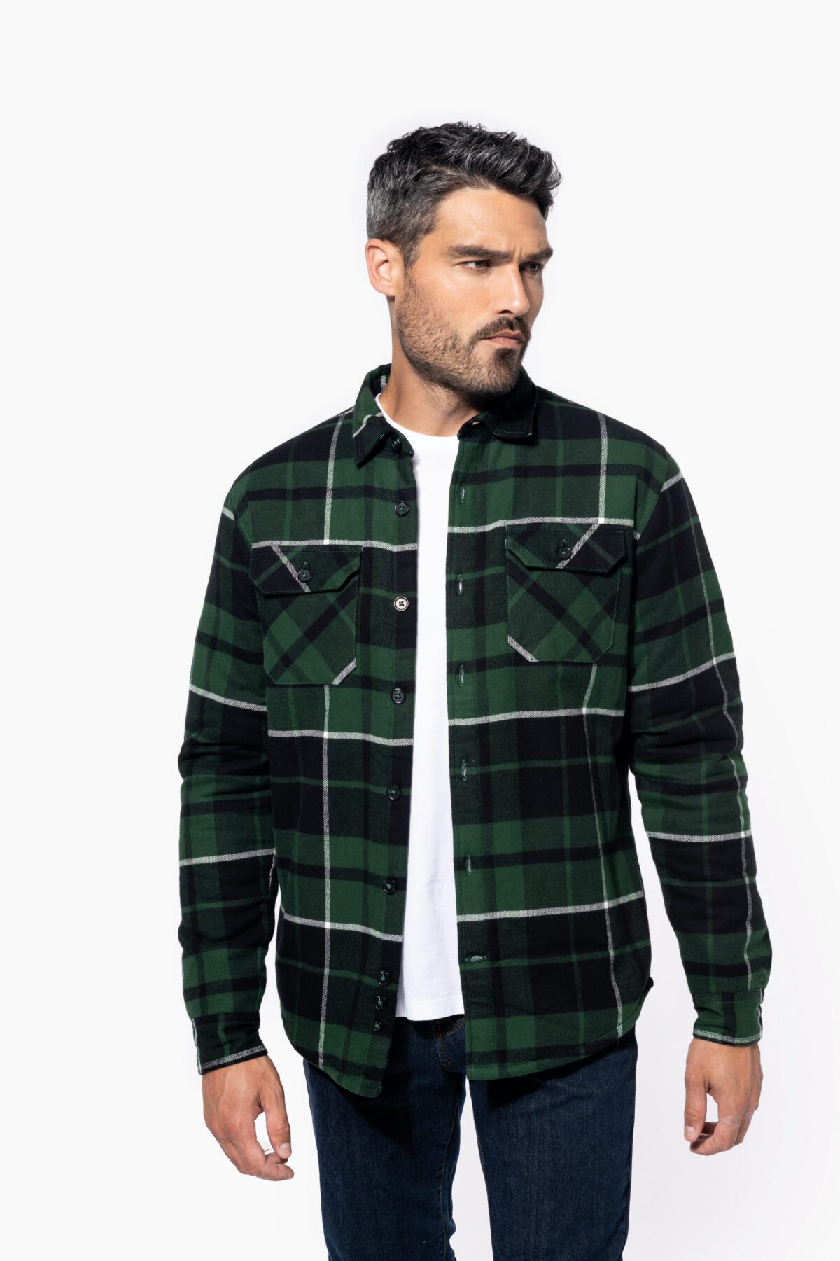 Surchemise à carreaux doublée sherpa homme -K579 – Image 1