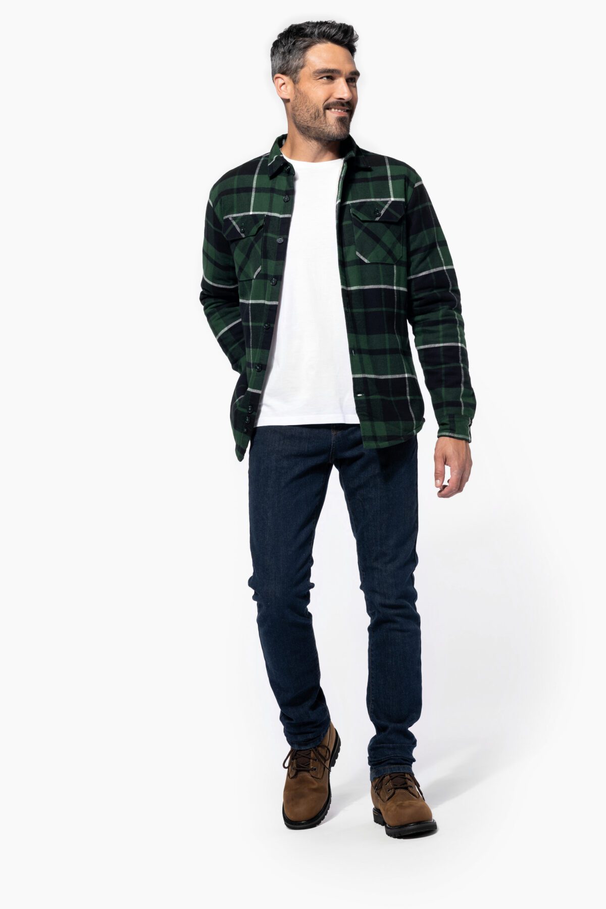 Surchemise à carreaux doublée sherpa homme -K579 – Image 3
