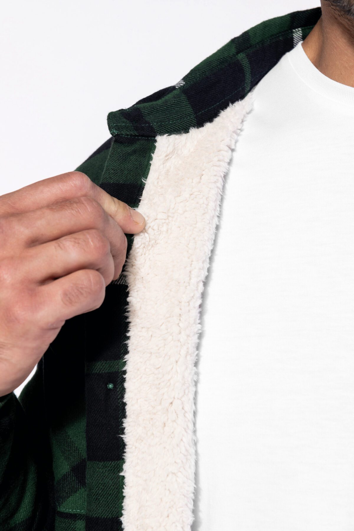 Surchemise à carreaux doublée sherpa homme -K579 – Image 4