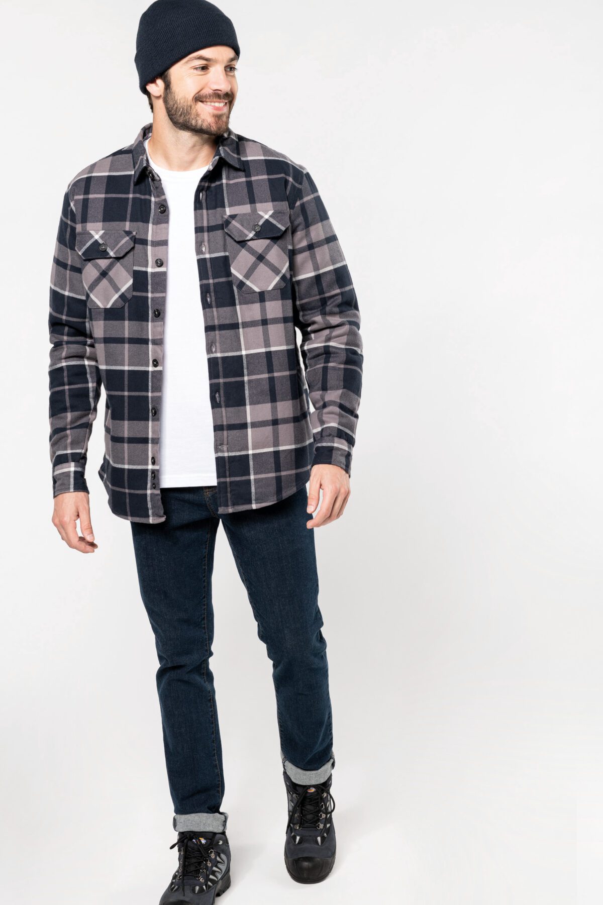 Surchemise à carreaux doublée sherpa homme -K579 – Image 10