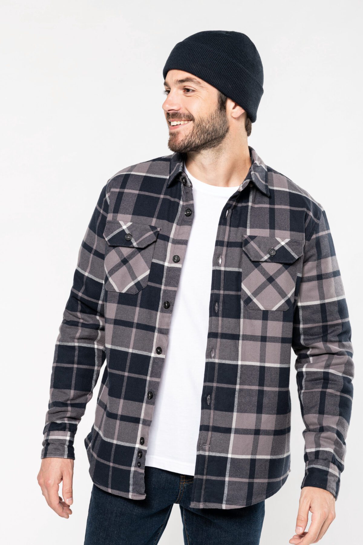 Surchemise à carreaux doublée sherpa homme -K579 – Image 7