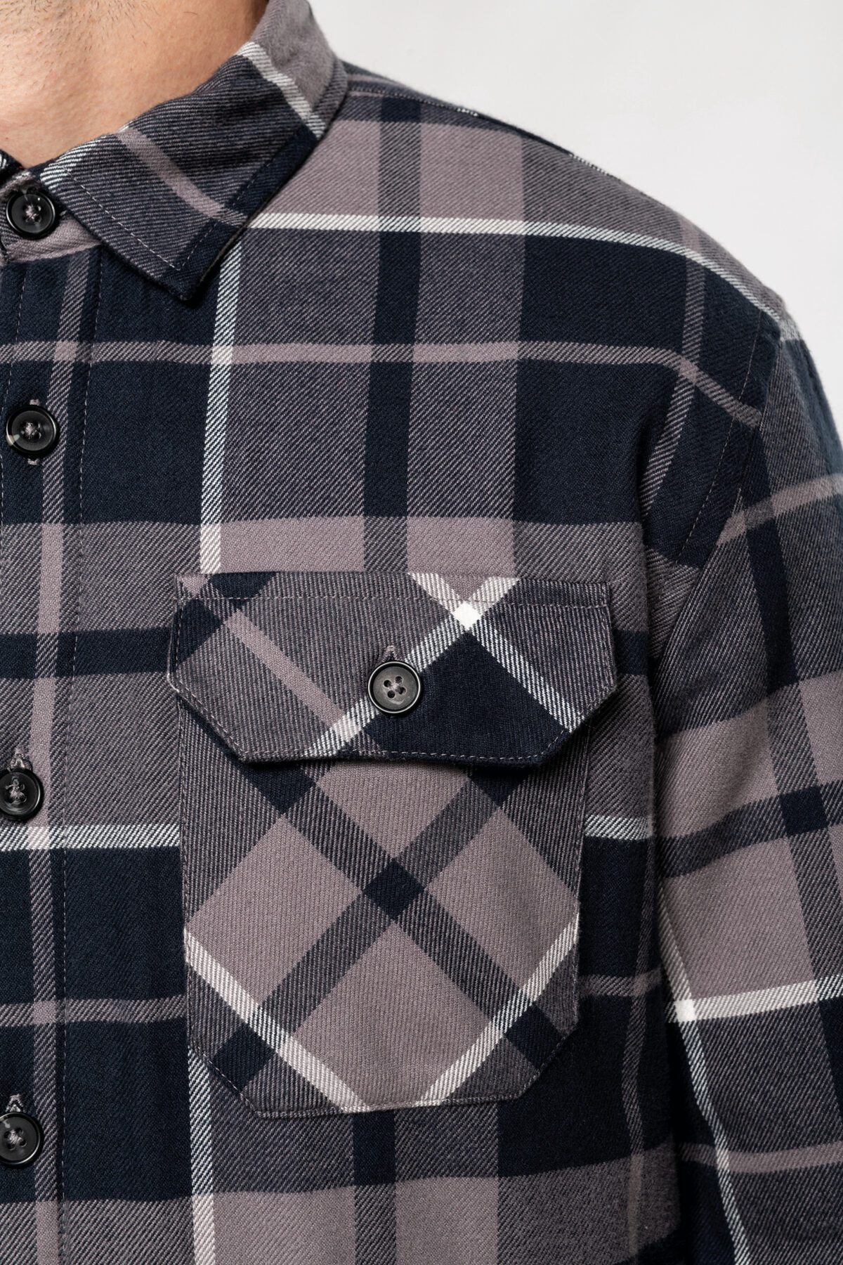 Surchemise à carreaux doublée sherpa homme -K579 – Image 14