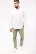 Chemise lin et coton manches longues homme - K588 – Image 4