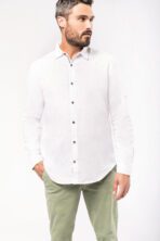 Chemise lin et coton manches longues homme - K588