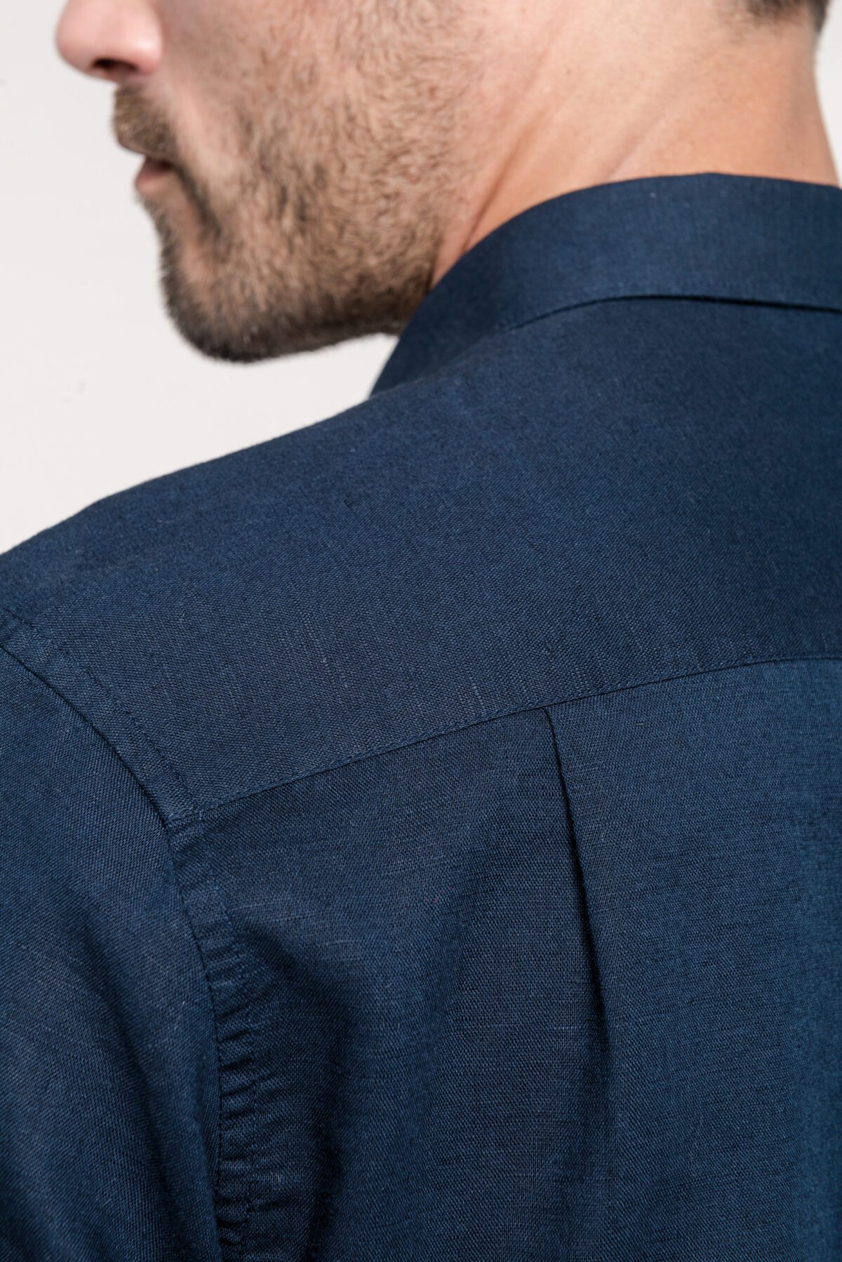 Chemise lin et coton manches longues homme - K588 – Image 7