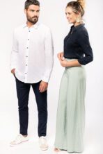 Chemise lin et coton manches longues femme - K589 – Image 9