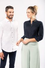 Chemise lin et coton manches longues femme - K589 – Image 5