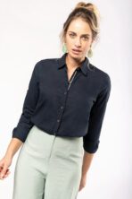 Chemise lin et coton manches longues femme - K589 – Image 3