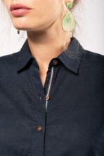 Chemise lin et coton manches longues femme - K589 – Image 7
