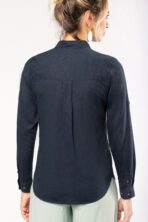 Chemise lin et coton manches longues femme - K589 – Image 2