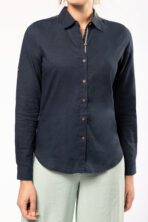 Chemise lin et coton manches longues femme - K589 – Image 11