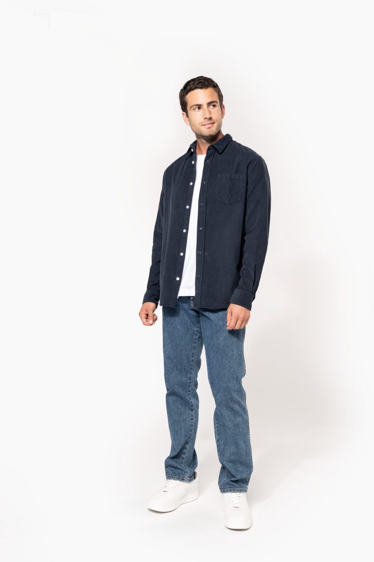 Chemise manches longues en velours homme - K599 – Image 7