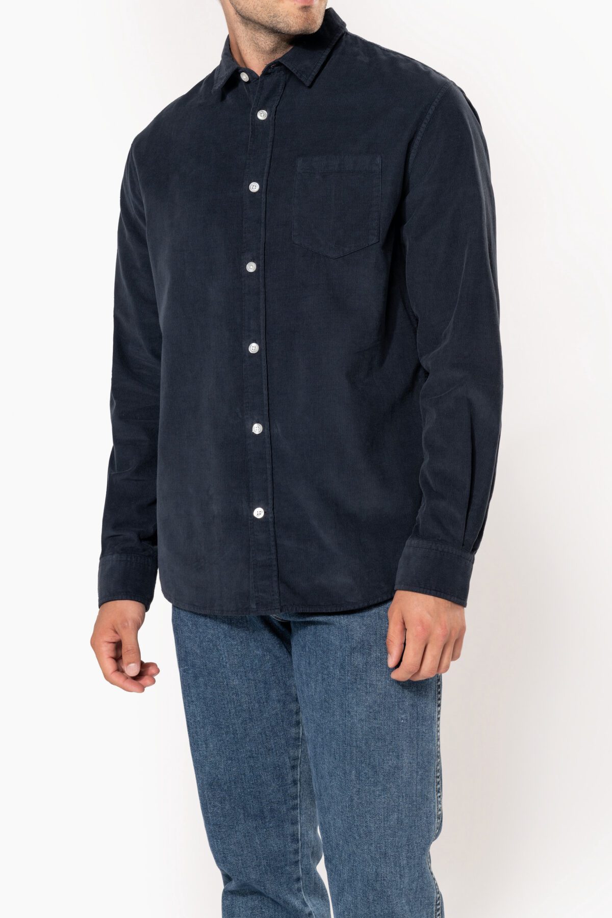 Chemise manches longues en velours homme - K599 – Image 11