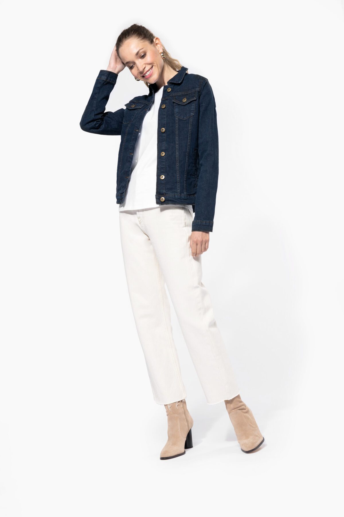 Blouson denim non doublé femme - K6137 – Image 3