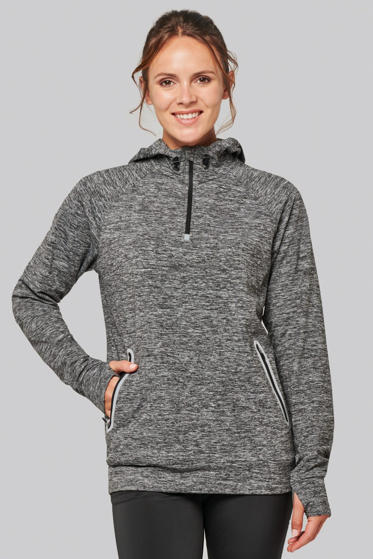 Sweat-shirt personnalisé à capuche 1/4 zip sport unisexe - PA360 – Image 14