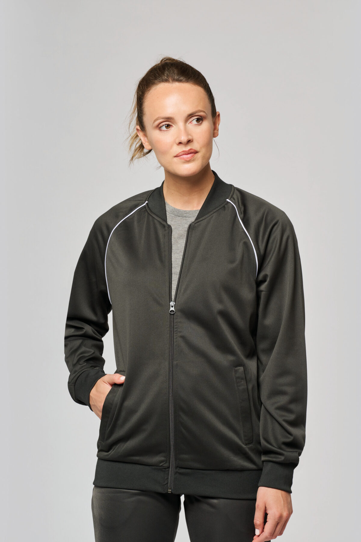 PA384 - Veste de survêtement zippée avec liseré unisexe – Image 27