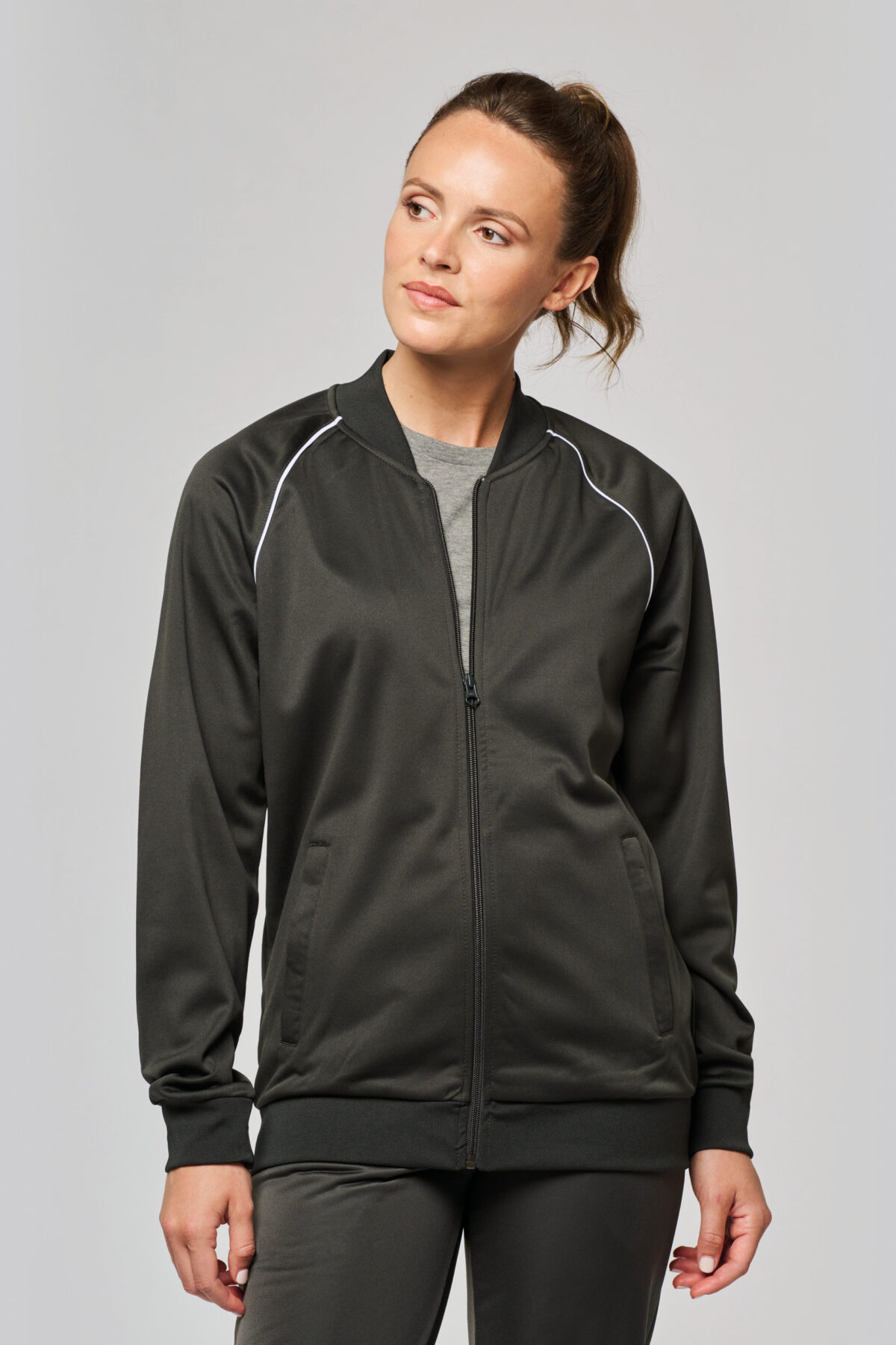 PA384 - Veste de survêtement zippée avec liseré unisexe – Image 8