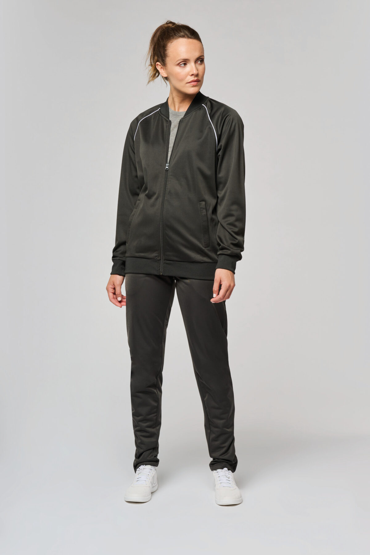 PA384 - Veste de survêtement zippée avec liseré unisexe – Image 10