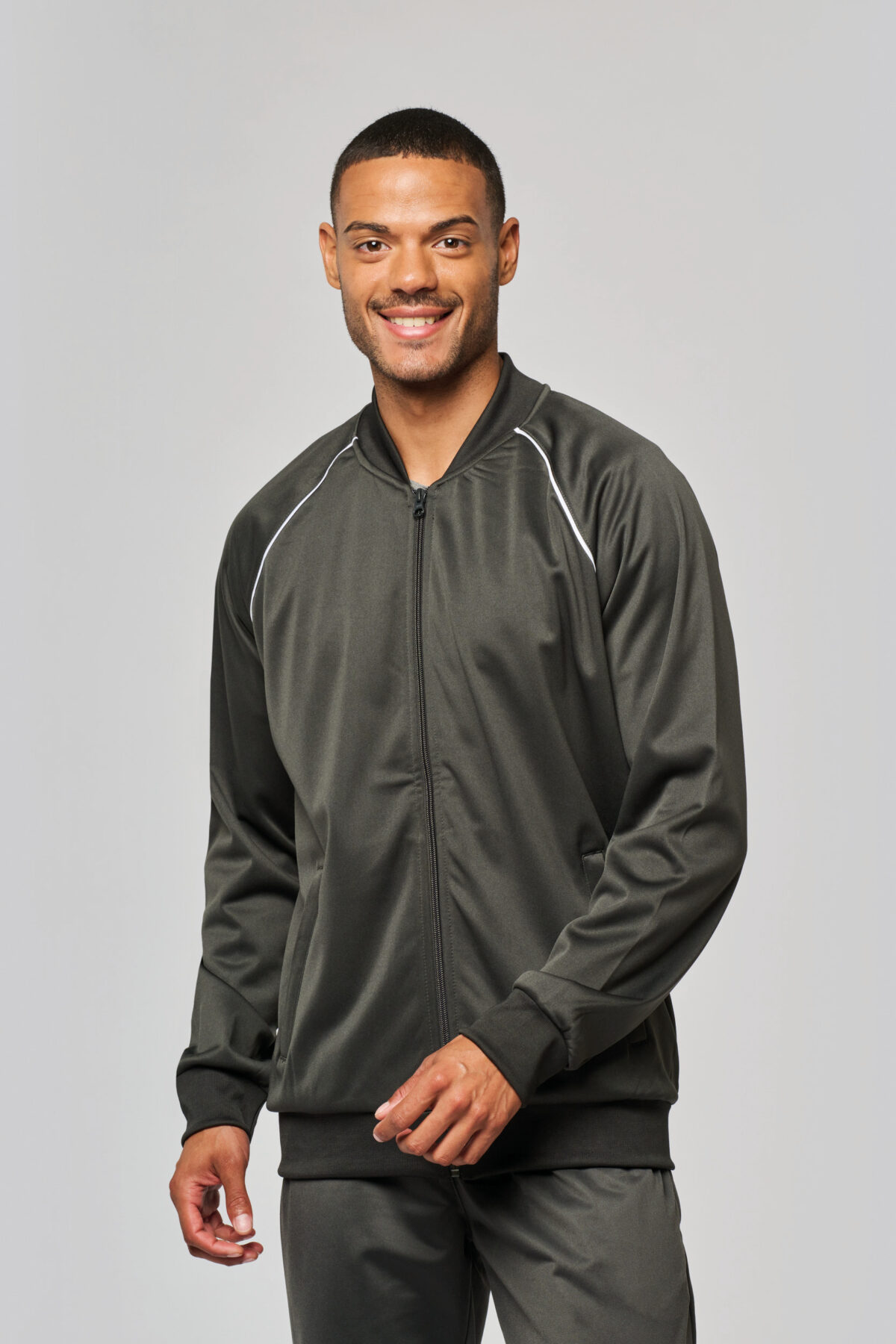 PA384 - Veste de survêtement zippée avec liseré unisexe – Image 2