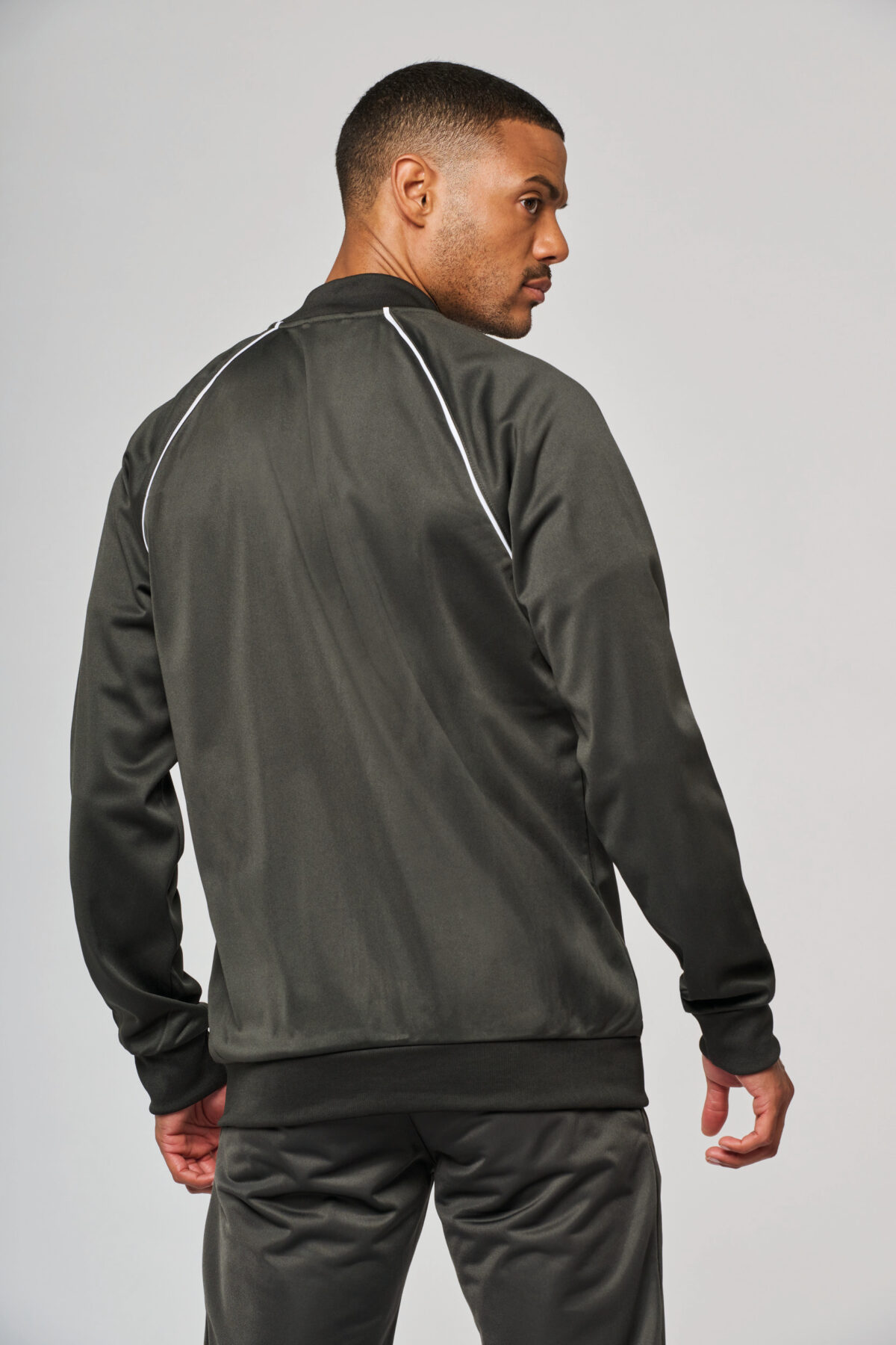 PA384 - Veste de survêtement zippée avec liseré unisexe – Image 3