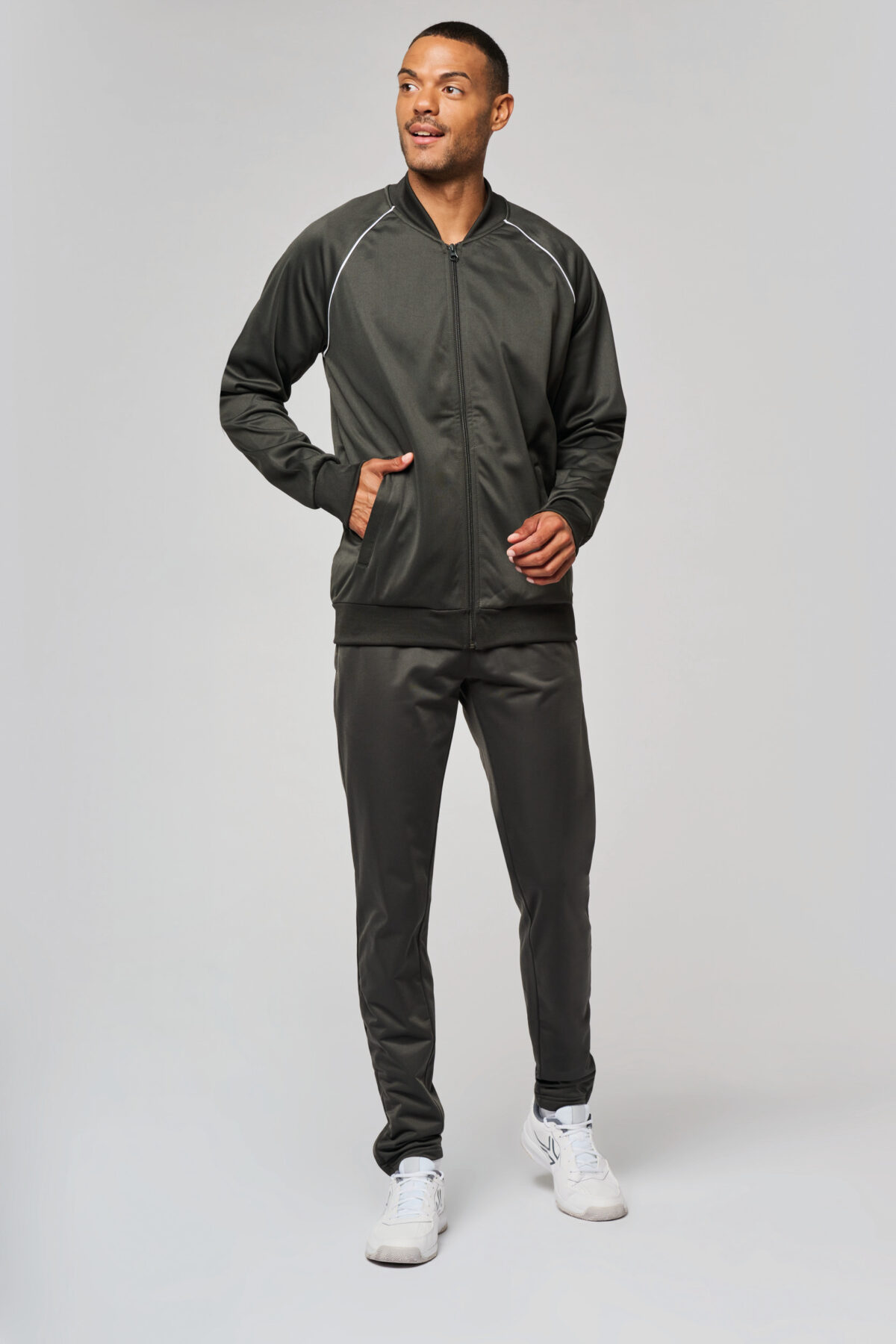 PA384 - Veste de survêtement zippée avec liseré unisexe – Image 4