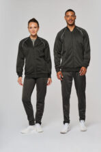 PA384 - Veste de survêtement zippée avec liseré unisexe