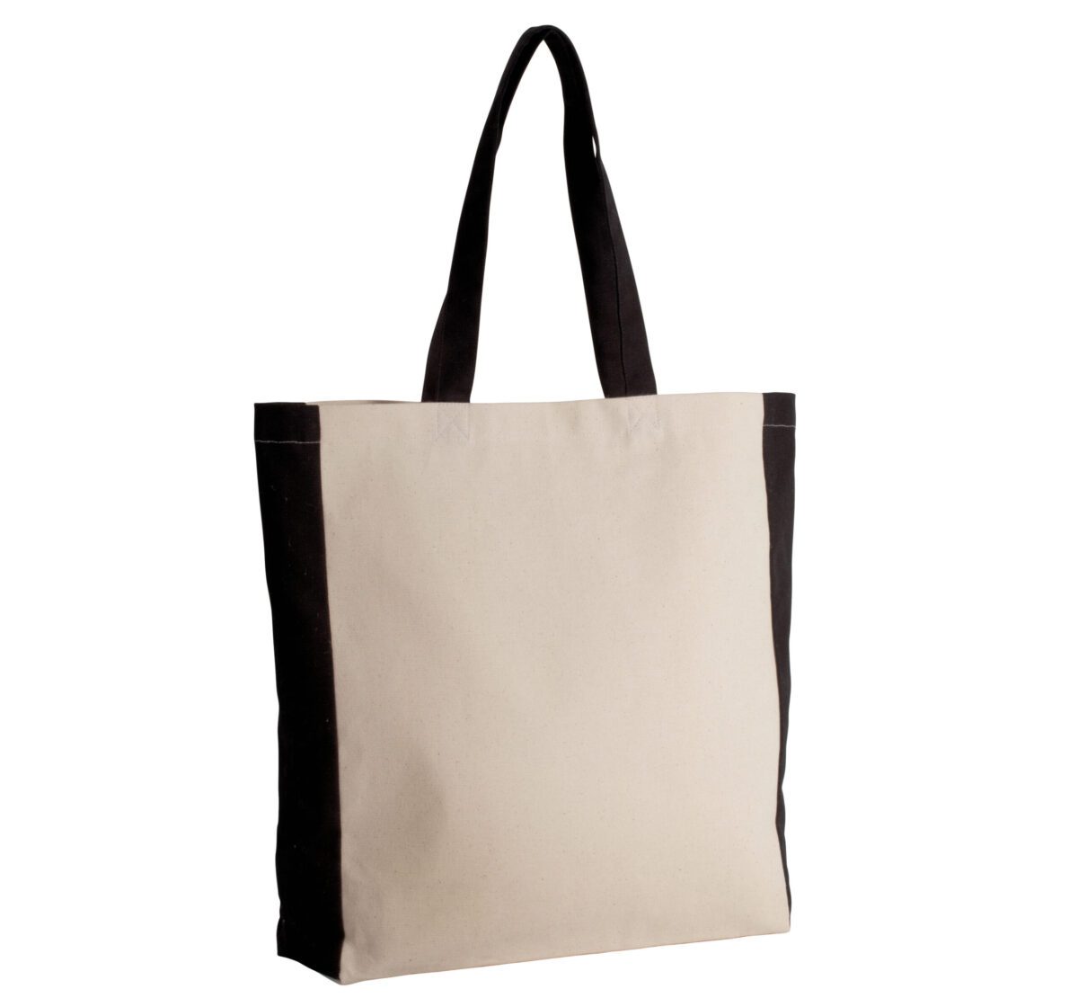 KI0275 - Sac cabas bicolore - Natural / Black, one-size – Image 1