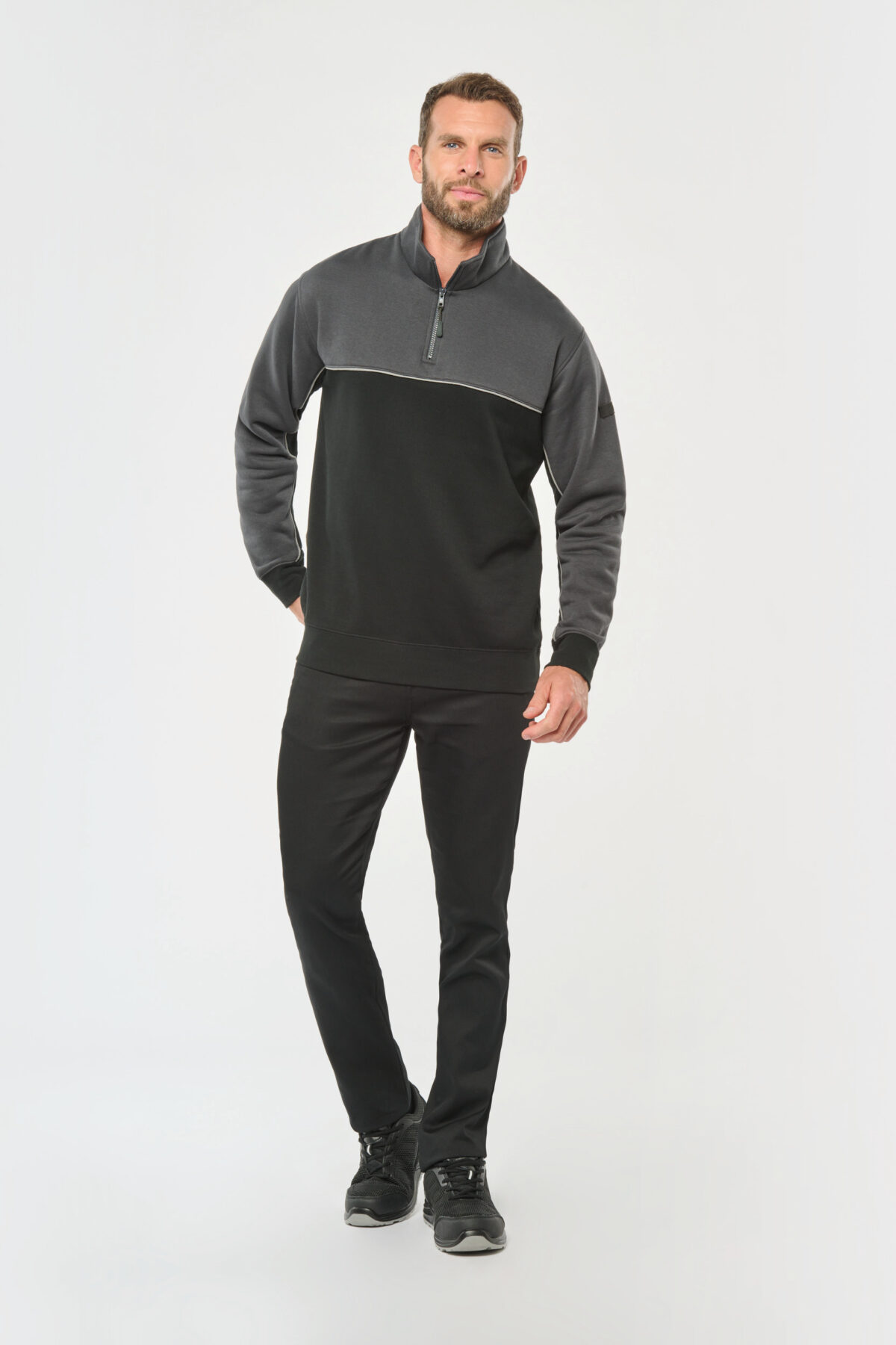 Sweat-shirt personnalisé écoresponsable col zippé unisexe - WK404 – Image 36