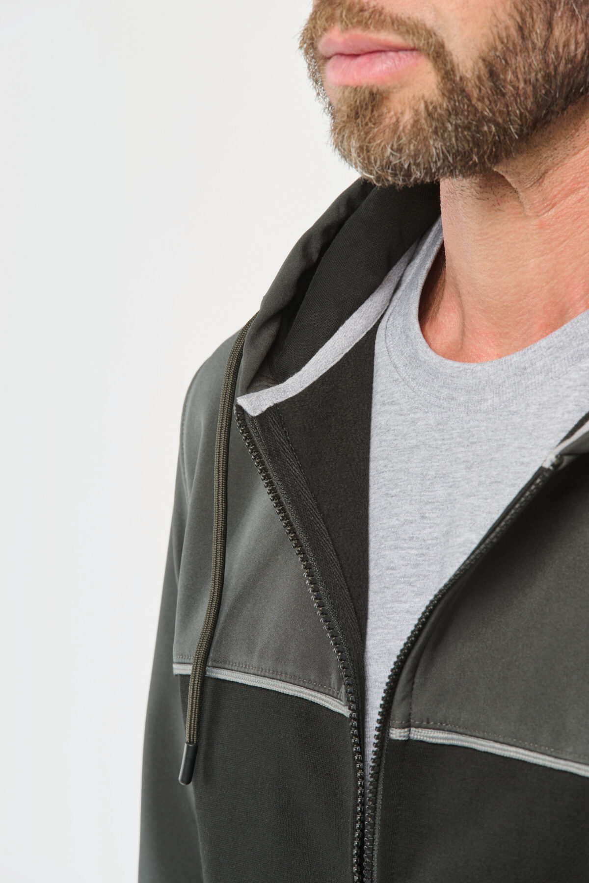 Veste molleton bicolore zippée à capuche écoresponsable unisexe - WK410 – Image 3