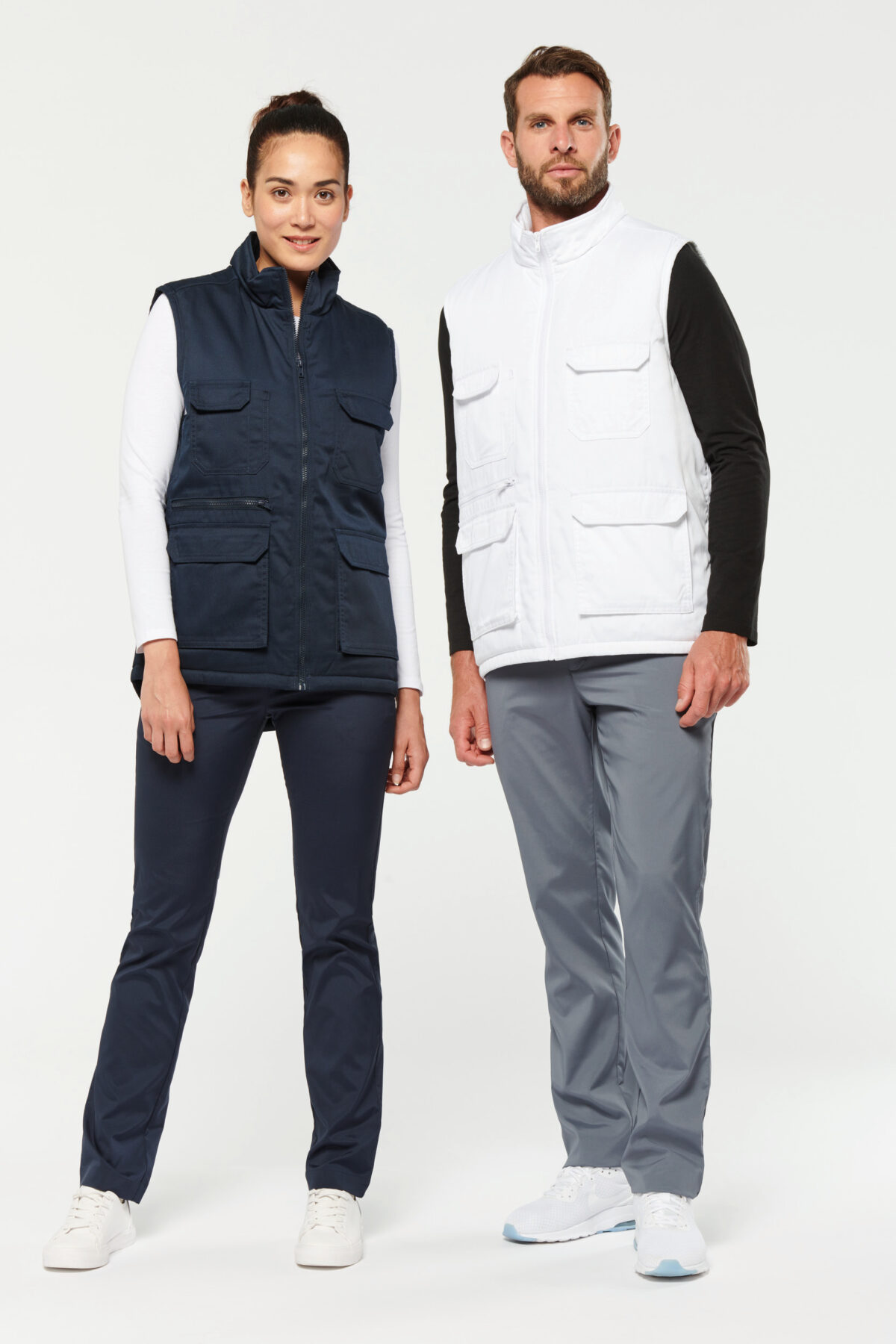 Gilet polycoton multipoches rembourré unisexe - WK607 – Image 1