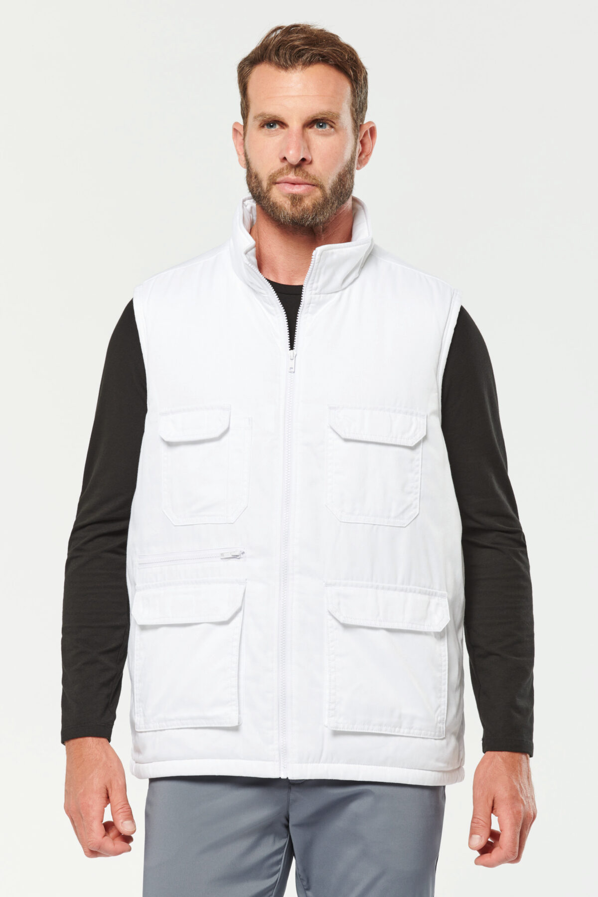 Gilet polycoton multipoches rembourré unisexe - WK607 – Image 3