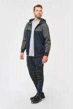 Veste molleton bicolore zippée à capuche écoresponsable unisexe - WK410