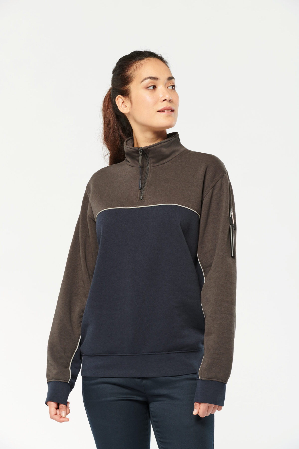 Sweat-shirt personnalisé écoresponsable col zippé unisexe - WK404 – Image 34