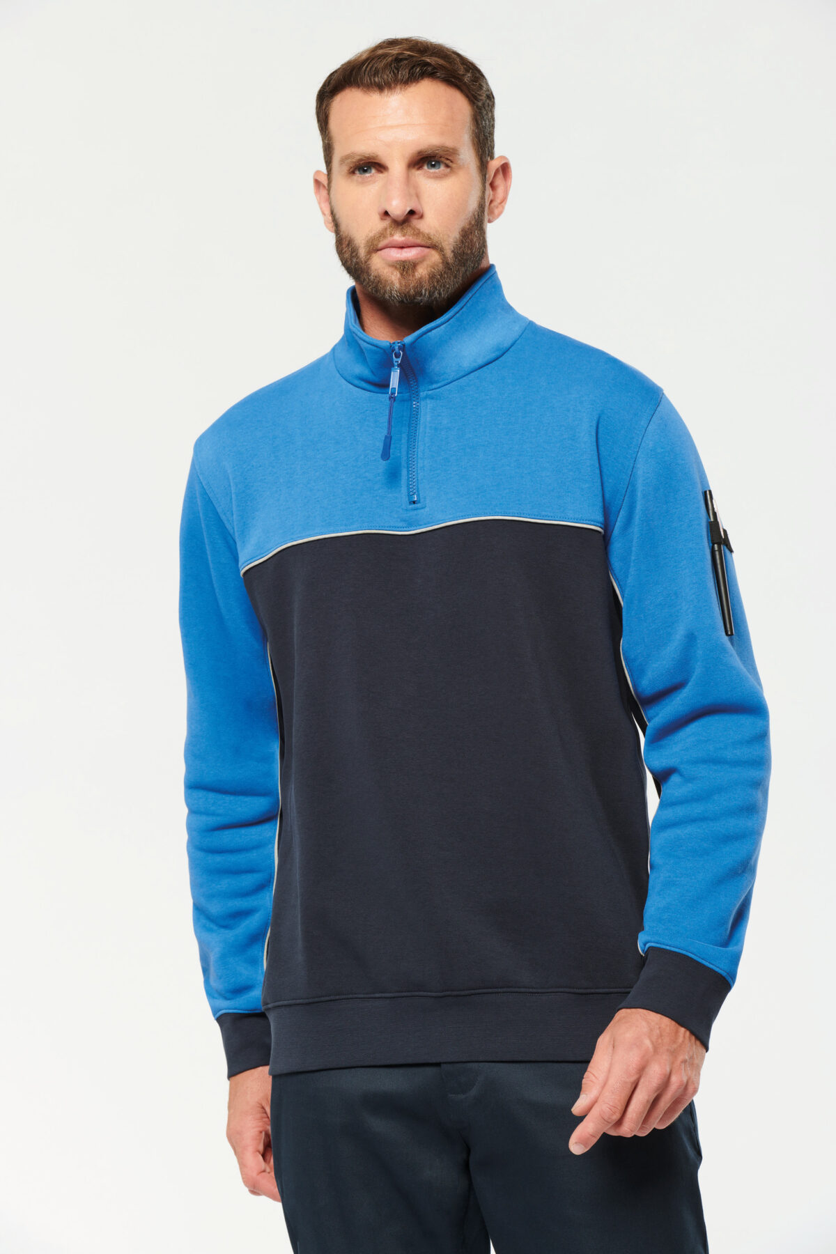Sweat-shirt personnalisé écoresponsable col zippé unisexe - WK404 – Image 2